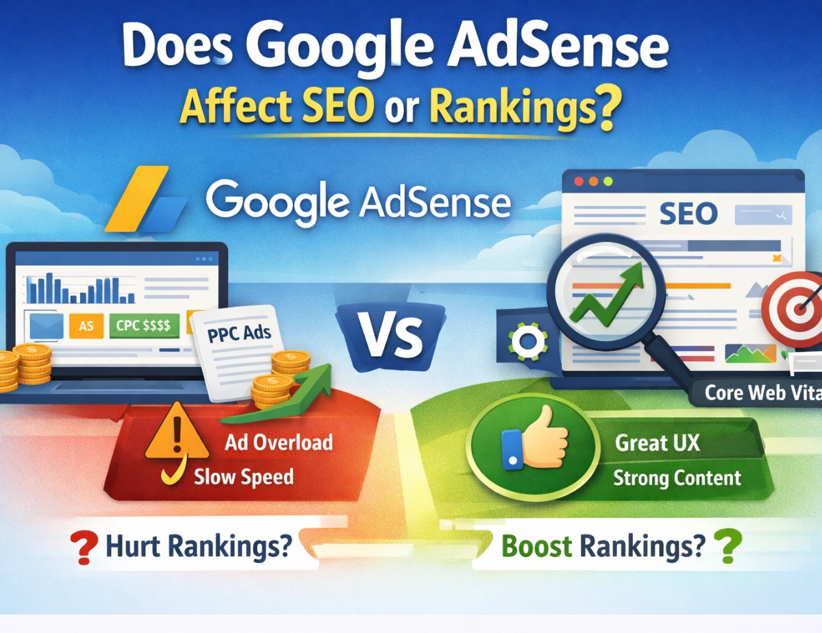 Does Google AdSense affect SEO or rankings by impacting page speed, user experience, and Core Web Vitals