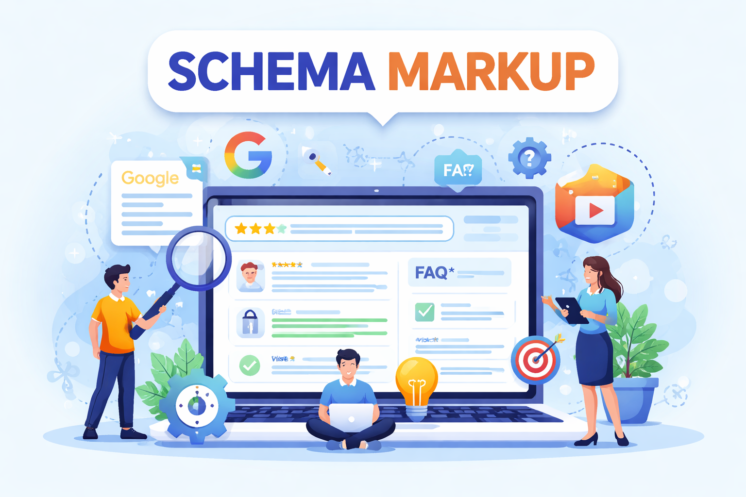 SEO concepts in digital illustration