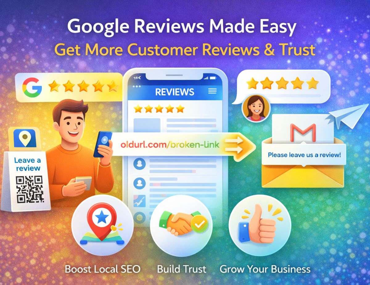 Google Reviews Made Easy: Ask, Earn & Grow Trust 2 Google Reviews Made Easy showing how businesses can collect positive Google reviews to improve local SEO and online credibility